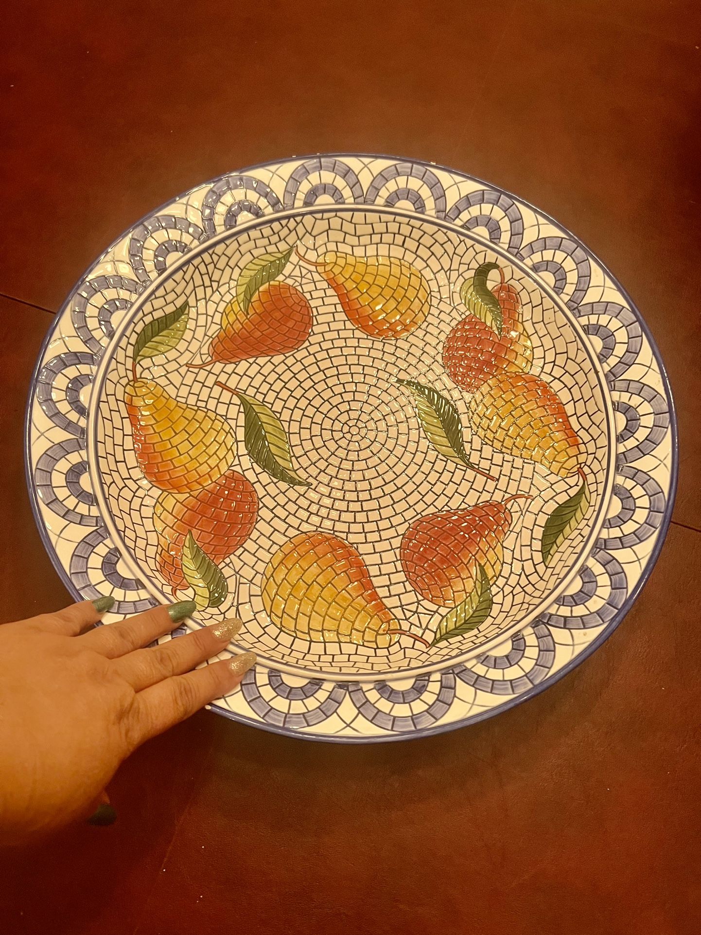 Clay Art CA Pottery Yellow Brick Serving Dish Bowl
