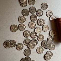 Roll of 40 silver Washington quarters 1964 and older coins coin bullion stacker 