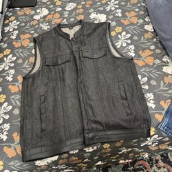 Denim Size Lrg Motorcycle Vest