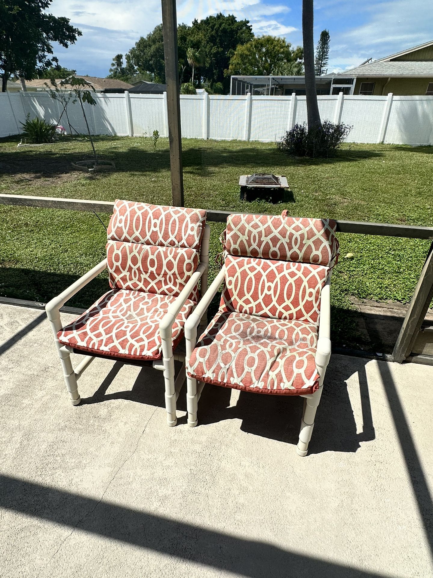 Pair Of PVC Chairs With cushions