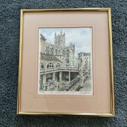 Bath Roman Baths and Abbey Signed Limited Edition Print