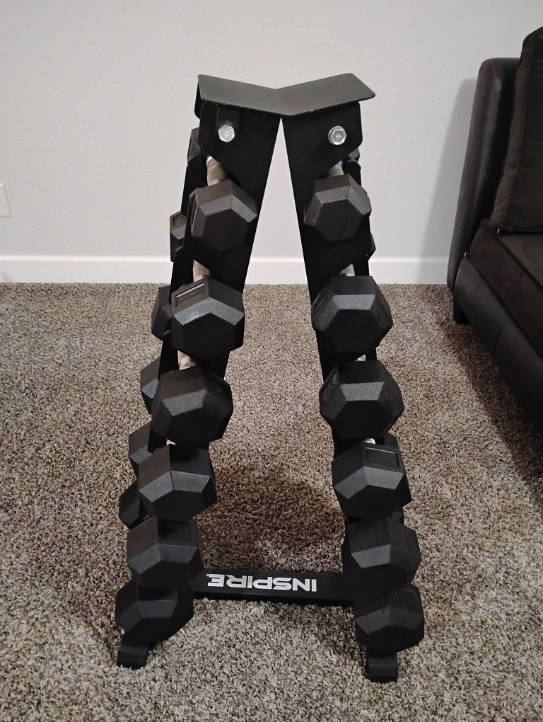 Brand New 210lb Dumbbell Set With Racks 