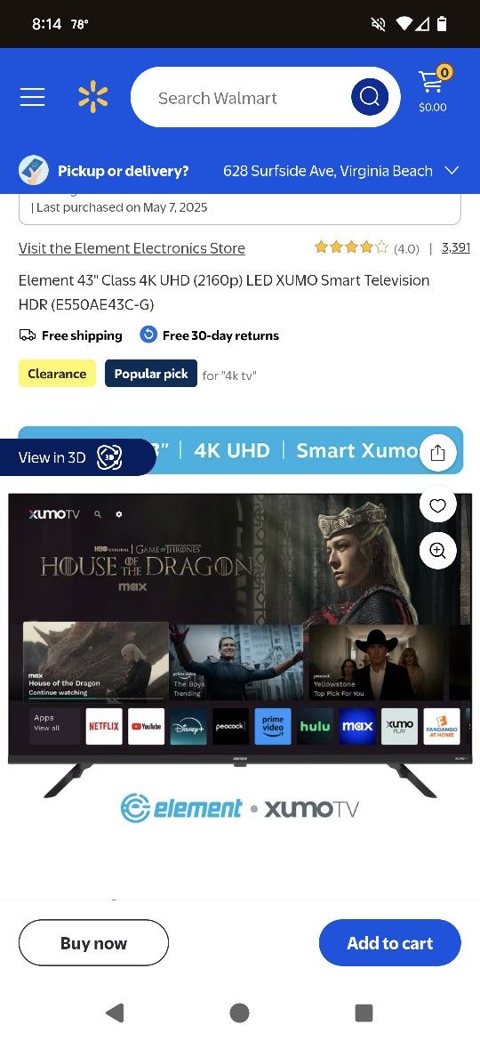 43-inch TV New Element XumoTV Moving Sale All Must Go!