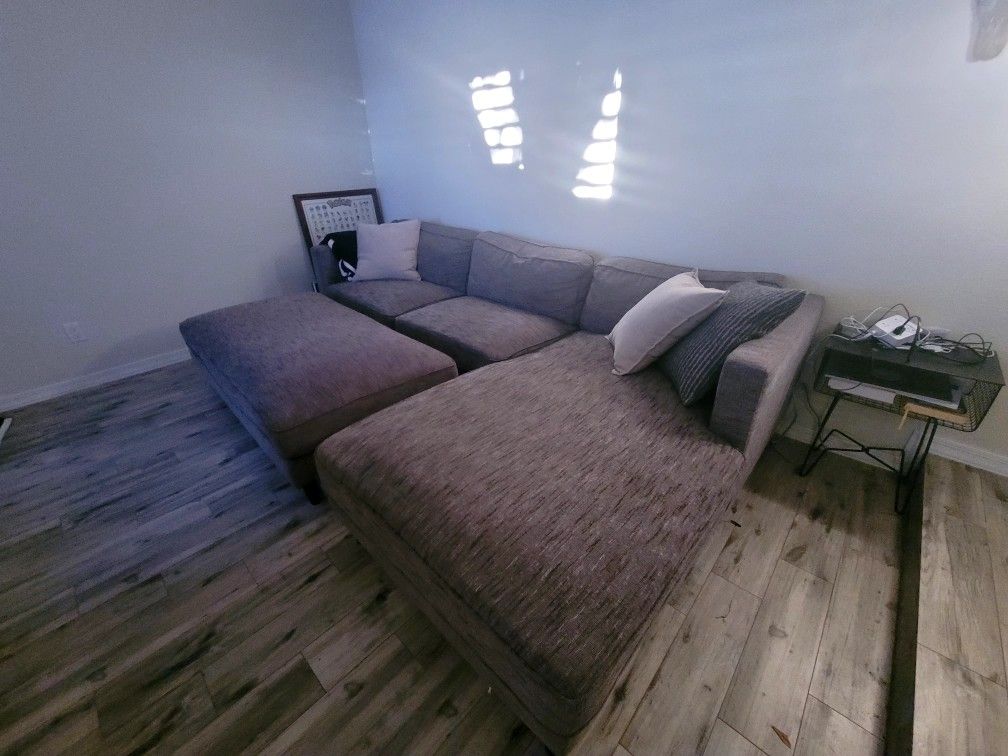 Living Spaces Sofa W/ Chase & Automon 