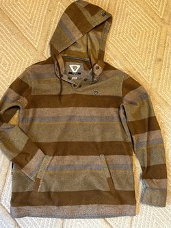 Vissla Men’s Striped Hooded Pullover Henley - Size M - Like New