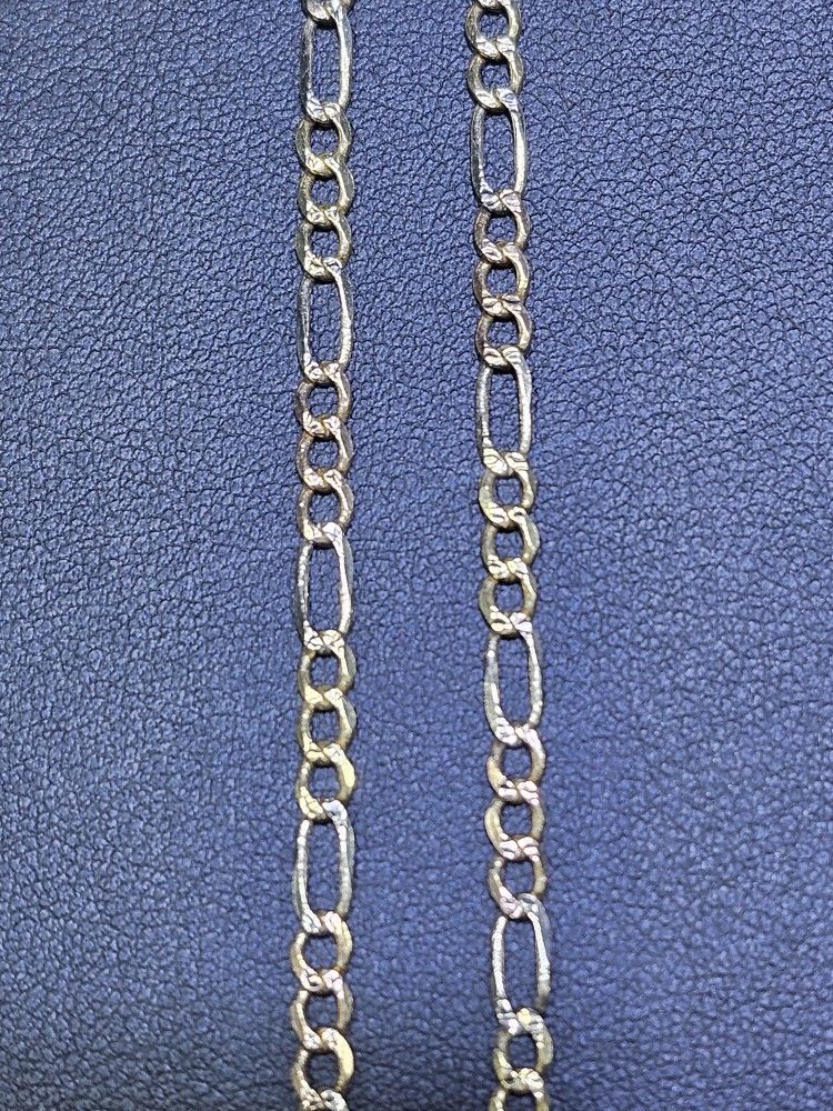14kt Tri-Color Figaro Chain. (C-3) 25", 10.2g, 4mm, SEMI-SOLID. ASK FOR RYAN. #(contact info removed)02