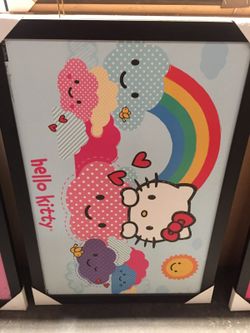 Hello kitty poster with frame