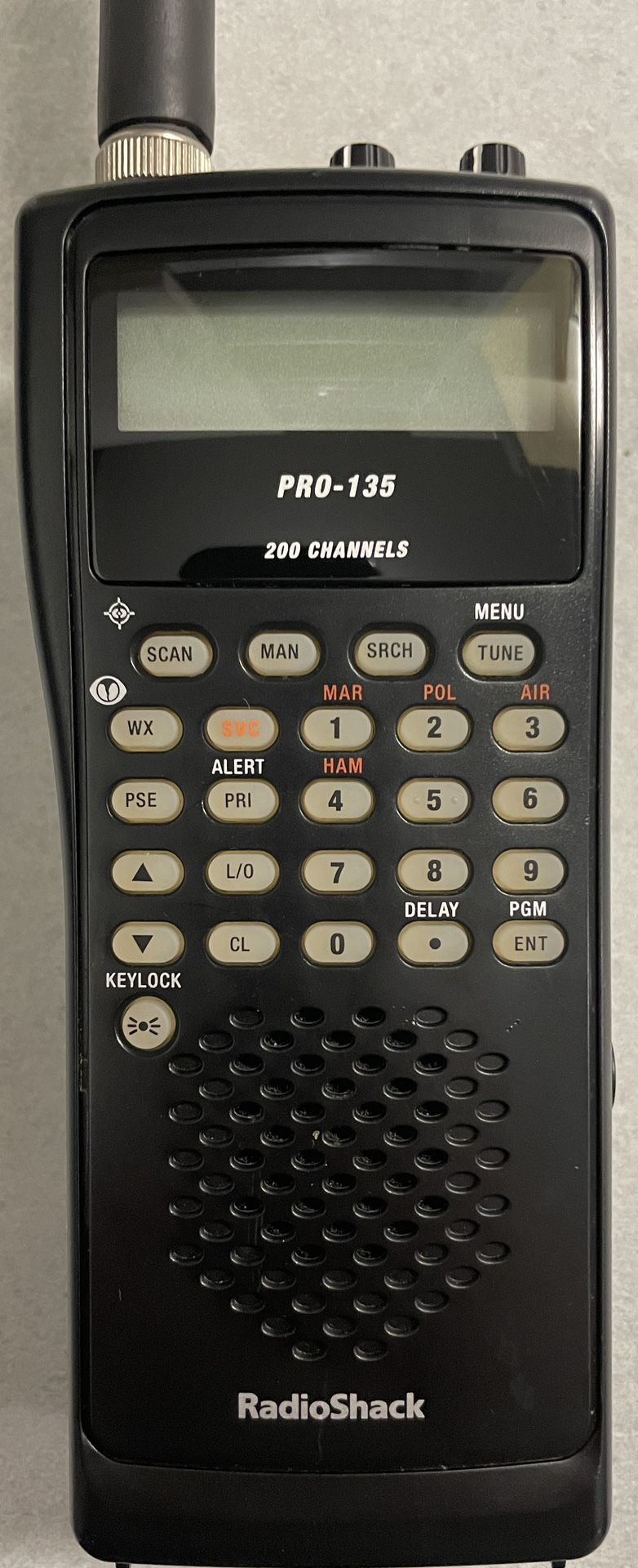 Radio Shack PRO-135 200 Channel Programmable Scanner - Antenna - Clip