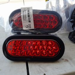 LED Oval Tail Lights Red For Trailer Or Bike