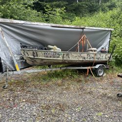 Alumacraft 14’ Boat And Trailer