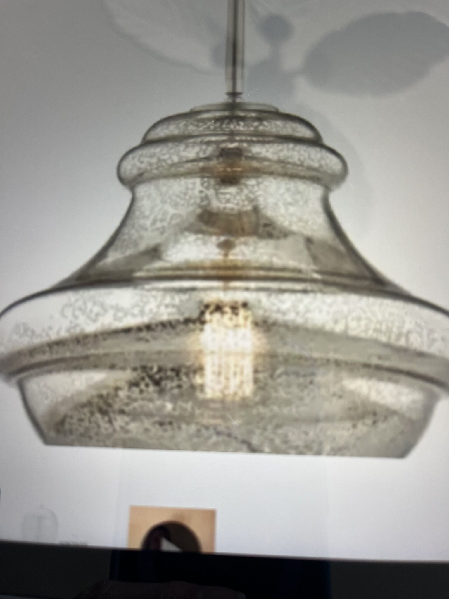 2 Mercury Glass Hanging Lamps For Over Vanity And Mirror