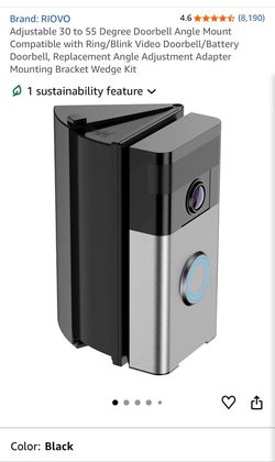 Adjustable 30 to 55 Degree Doorbell Angle Mount Compatible with Ring/Blink Video Doorbell/Battery Doorbell, Replacement Angle Adjustment Adapter Mount