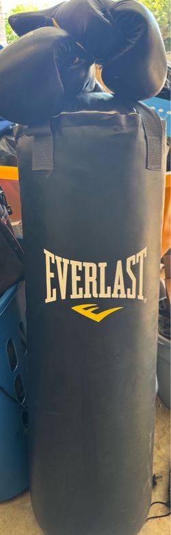 boxing bag with gloves