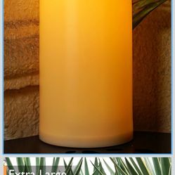 6" x 12" Extra Large Outdoor Waterproof Candle with Auto 6-Hour Timer, Ivory Plastic Made, Long Last for Half A Year, Set of 2