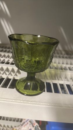 Green Depression Glass Footed Dessert Cup