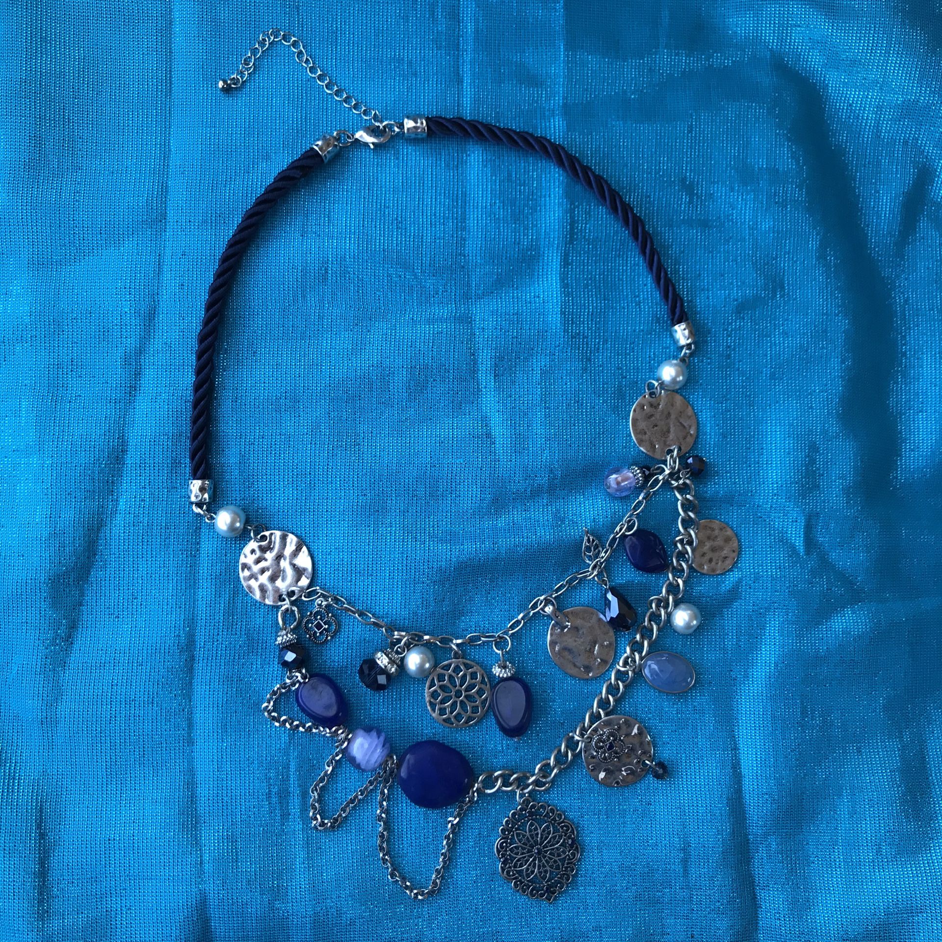 Country Blue Statement Necklace