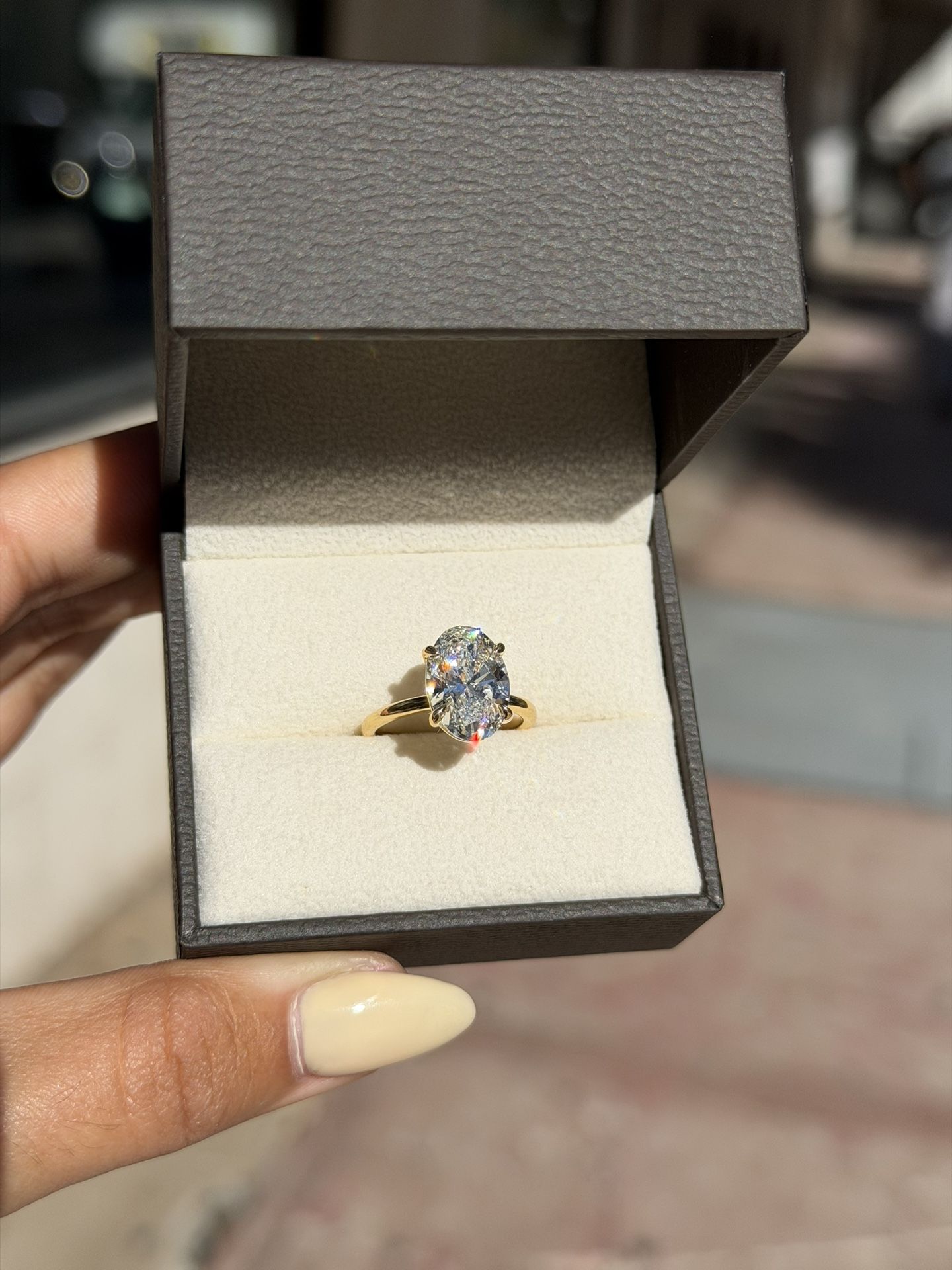 Oval solitaire diamond engagement ring Rings