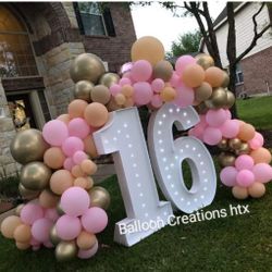 Jumbo balloon garland And Led Numbers 