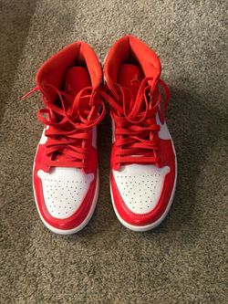 Air Jordan 1 Mid Red White Sneakers