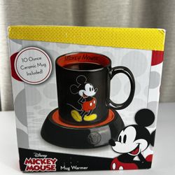 Disney Classic Mickey Mouse Coffee Mug with Electric Warmer 10oz Ceramic Cup