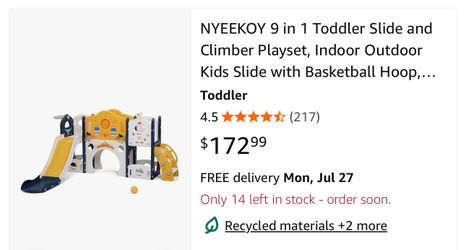 Toddler slide climber play set