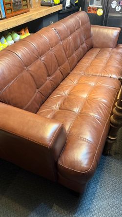 leather sofa in brown