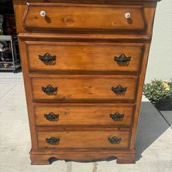 Tall Solid Wood 5Drawer Chest H53x37xW17