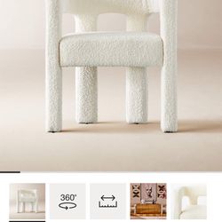 Stature Ivory Boucle Dining Armchair