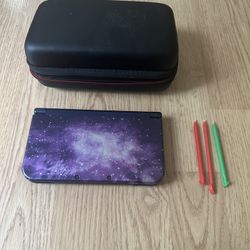 Nintendo 3DS XL galaxy Edition With Charger, Travel Case, 3 Stylus, + Super Mario Bros 2
