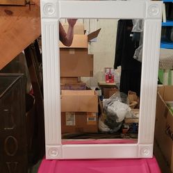 White Framed Wall Mirror