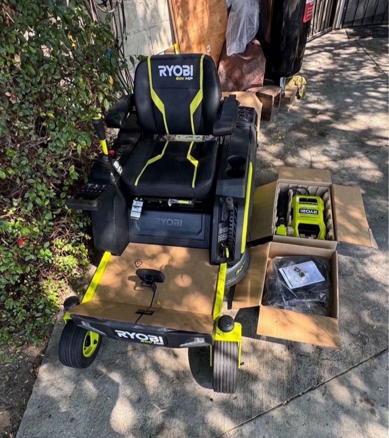 RYOBI 80V HP Brushless 30 in. Battery Electric Cordless Zero Turn Riding Mower with (2) 80V 10 Ah Ba