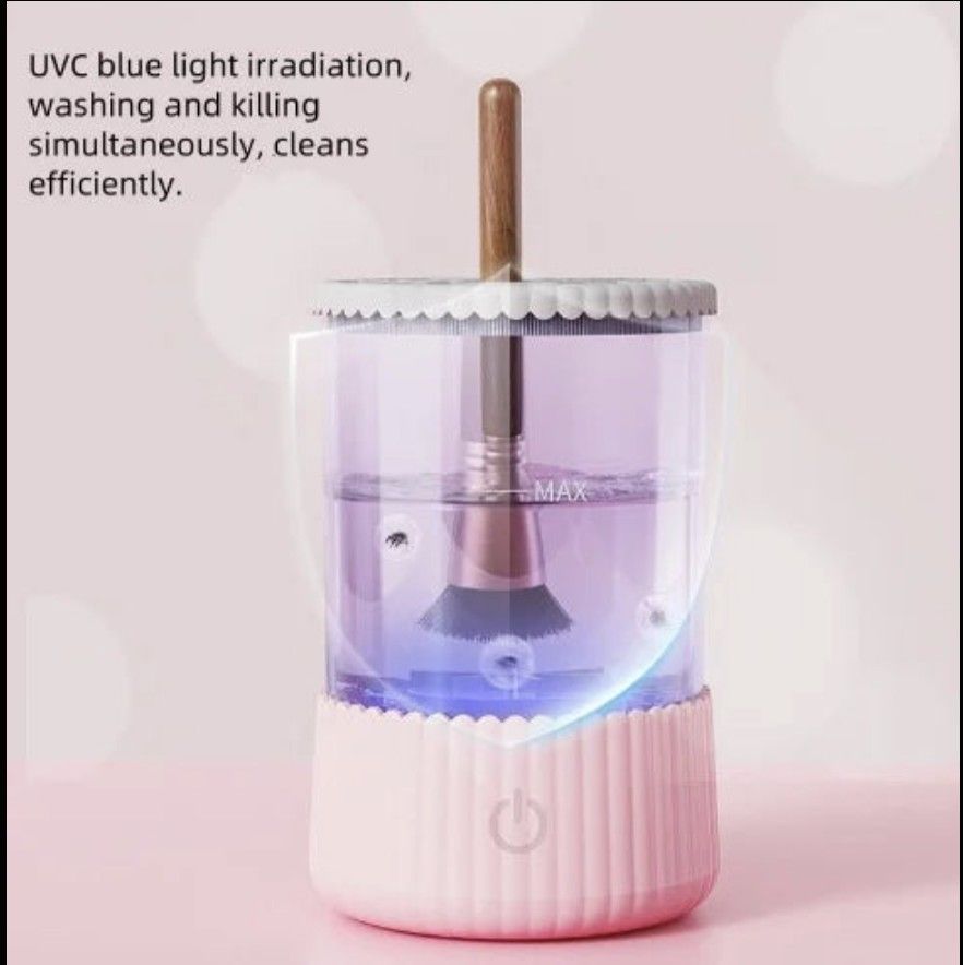 💄 3-in-1 Portable Electric Makeup Brush Cleaner & Dryer – Automatic Spinner, Drying Rack & Sterilizer | Professional Brush Cleaning Kit