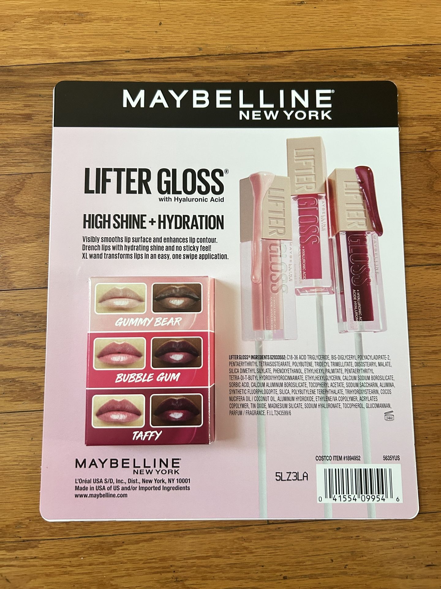 NWT Maybelline Lifter Gloss 3pcs Set high shine + hydration