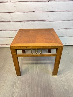 Small Vintage Asian Inspired Wood End Table Bekins