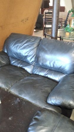 Black leather loveseat