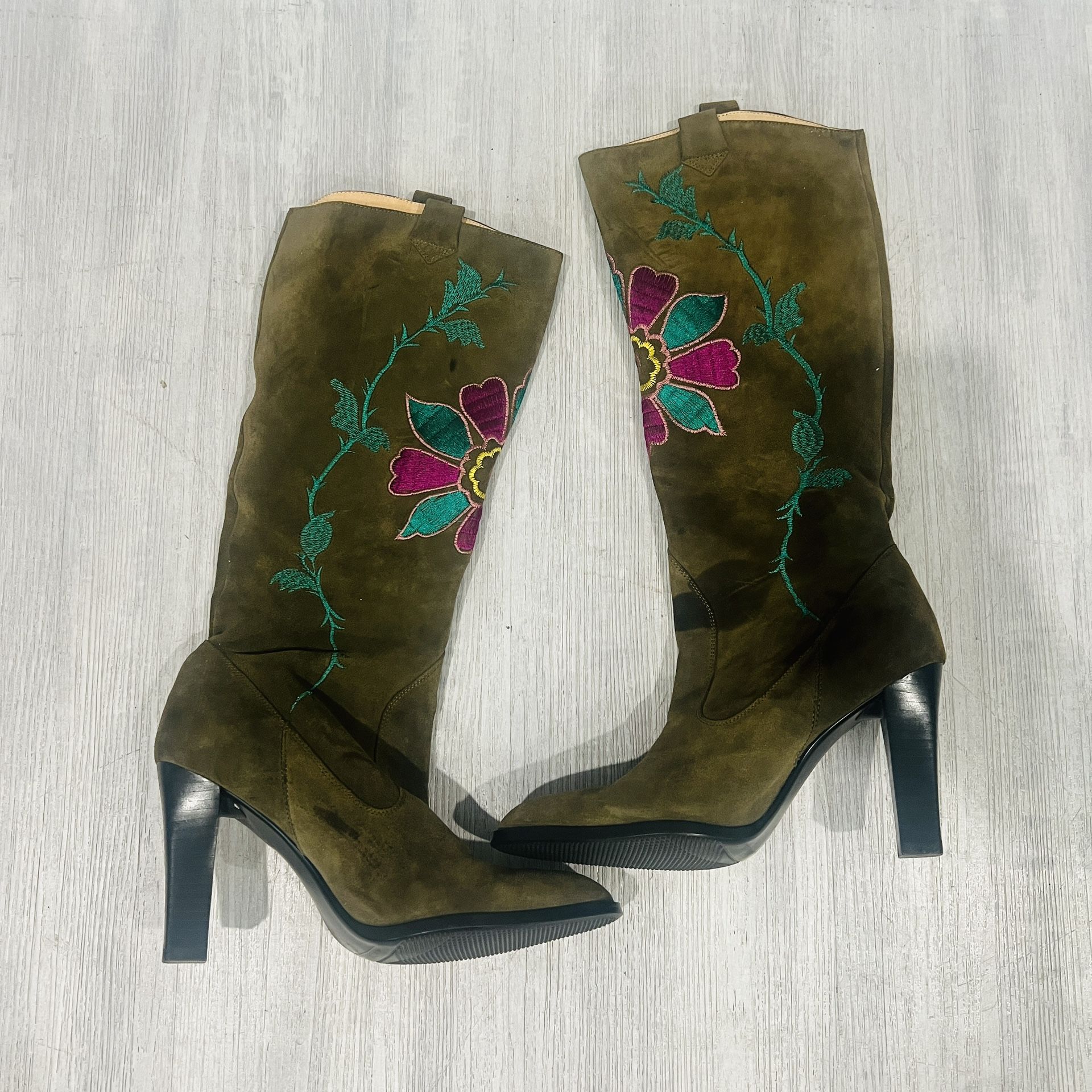 Green Floral Confidence Boots