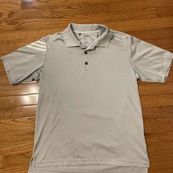 Men's Gray Adidas Clima Cool GOLF Shirt Size Medium 
