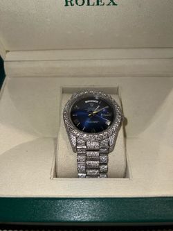 Moissanite Blue Face Rollie