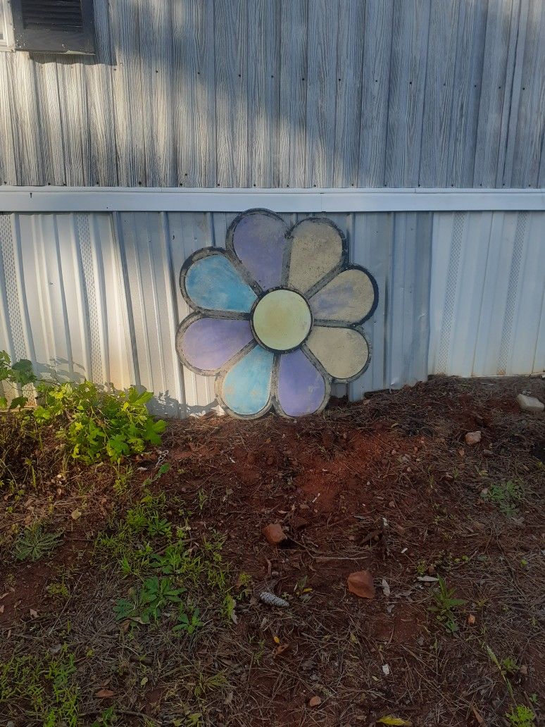 Large Wooden Flower Sign