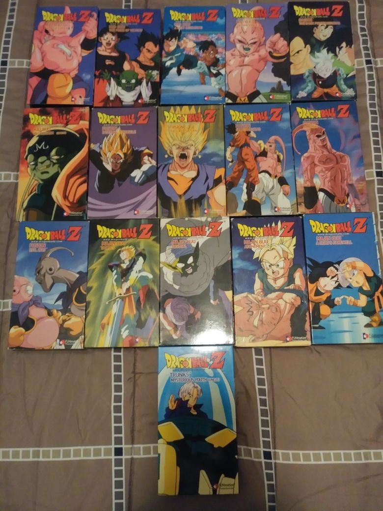 Dragon Ball Z VHS Majin Buu Saga collection 16 tapes.