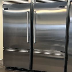 Viking 72”Wide Built In Bottom Freezer Refrigerator Stainless Steel Set 