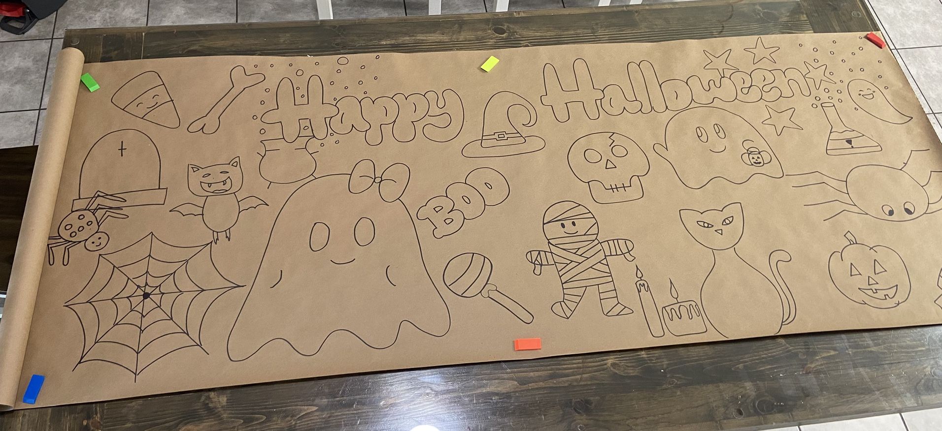 Halloween Coloring Banner 