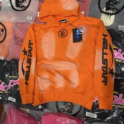 Orange Hellstar Hoodie Small