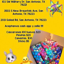 Easter Eggs, Piñatas, And Baskets, As Well As Easter Bunny