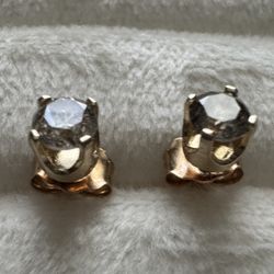 14k Yellow Gold ~3/8CTW Diamond Stud Earrings