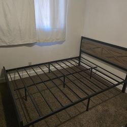 Queen Bed Frame Metal And Wood