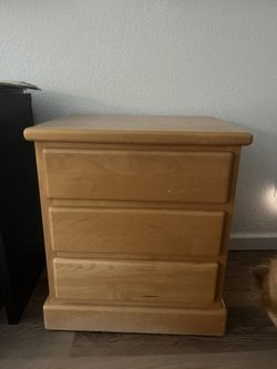 Sturdy Natural Pine Nightstand