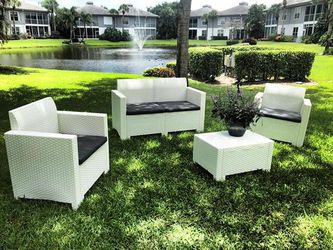 Italian outdoor stores furniture Bicaflorida offer patio conversation set available in 3 colors 1 year warranty. #fortmyer