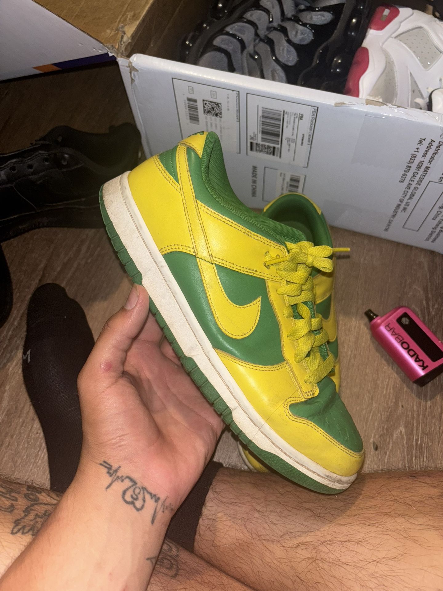 Brazil Dunks Size 8 Beat