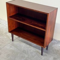 Vintage Danish Rosewood Bookshelf – Mid Century Modern Open Bookcase 1960s